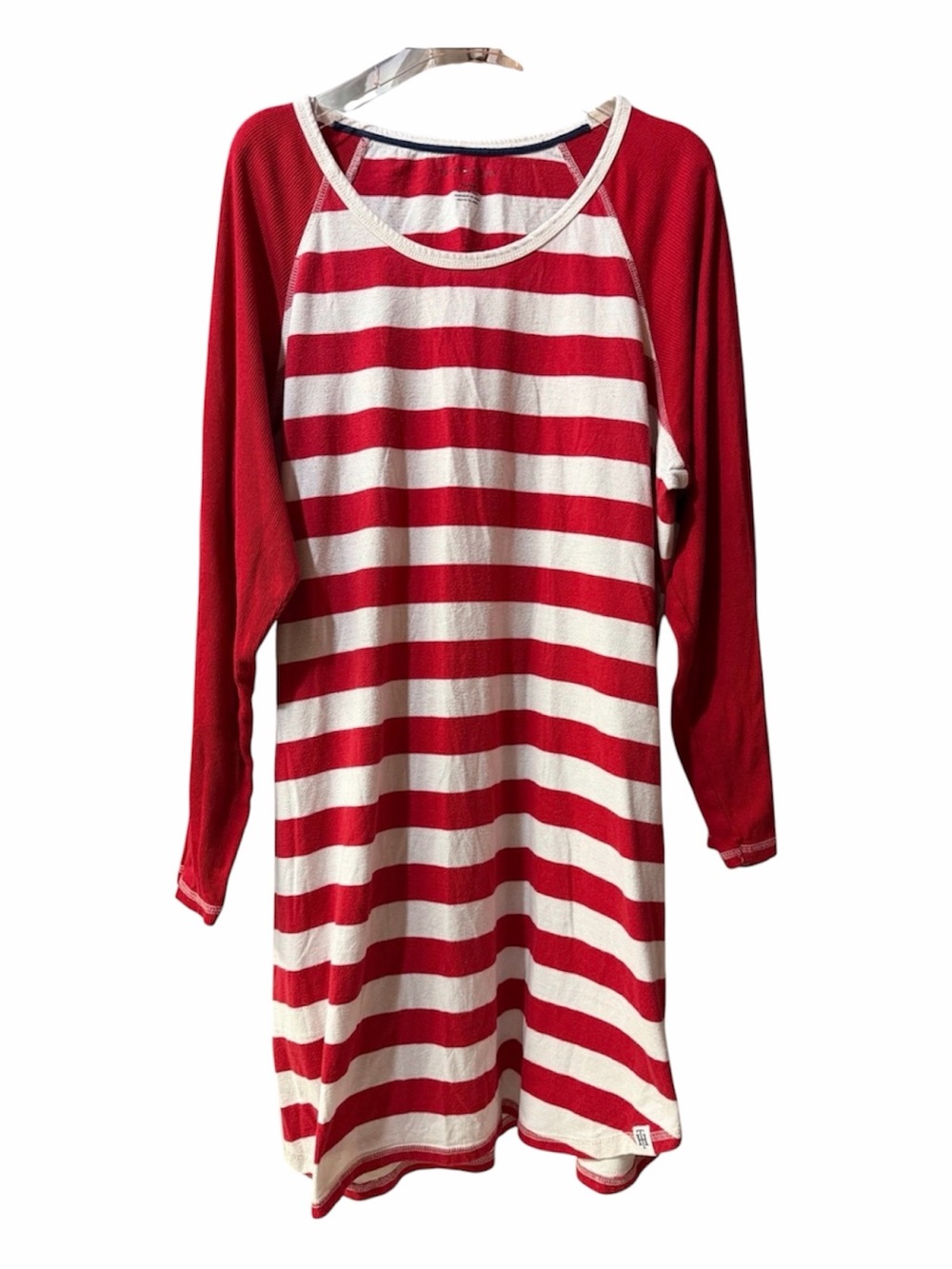 Tommy Hilfiger Red & White Striped Long-Sleeve Pajama Top